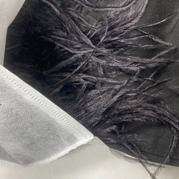 Alice + Olivia Roxie Feather Trim Flared Black Jeans 28 NWT - Picture 12 of 13